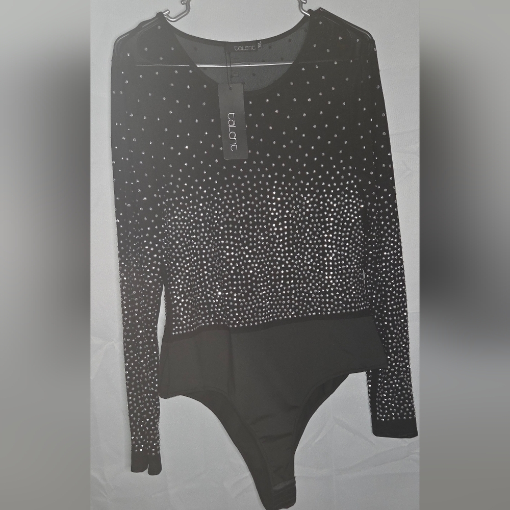 Talent Black and Silver Studded Bodysuit